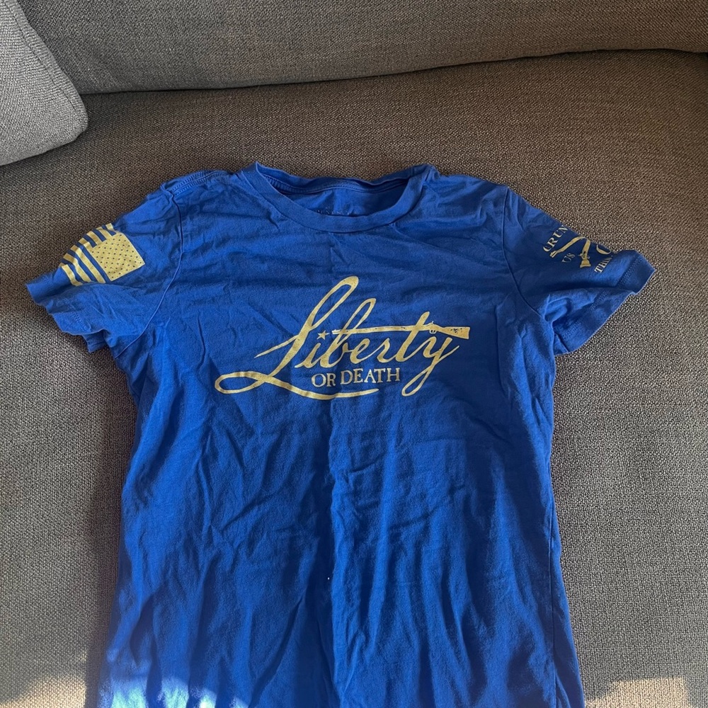 Grunt Style Blue T-Shirt with White Graphic